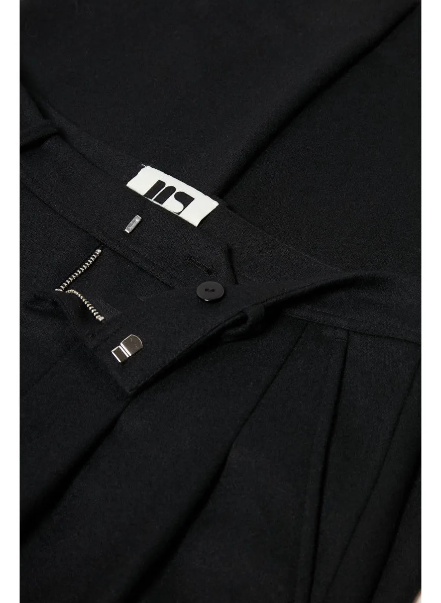 Maison Standards - Pantalon Doubles Pinces en Laine Saul - Noir